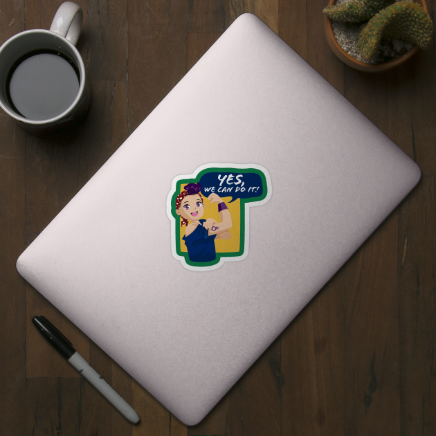 Yes, we can do it! Anime Teen Feminist by creative